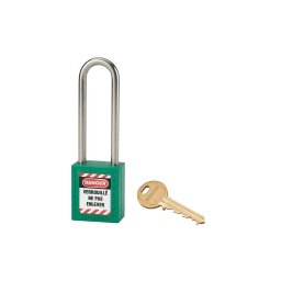 Lacat siguranta industriala, toarta inalta inox Ø 6 x 38 mm (verde), THIRARD