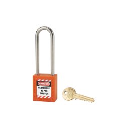 Lacat siguranta industriala, toarta inalta inox Ø 6 x 38 mm (portocaliu), THIRARD