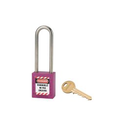 Lacat siguranta industriala, toarta inalta inox Ø 6 x 38 mm (violet), THIRARD