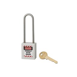 Lacat siguranta industriala, toarta inalta inox 6 x 38 mm (alb), THIRARD