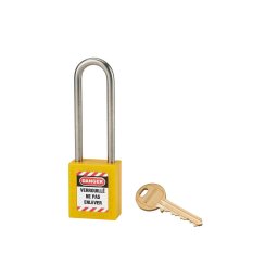Lacat siguranta industriala, toarta inalta inox Ø 6 x 38 mm (galben), THIRARD