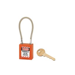 Lacat siguranta industriala, cablu inox Ø 5 X 150 mm (portocaliu), THIRARD