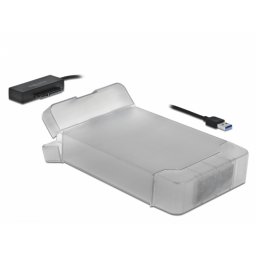 Adaptor USB 3.0 la SATA III pentru HDD 3.5" cu carcasa protectie 45cm, Delock 64086
