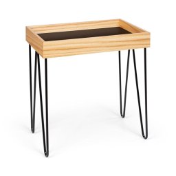 Besoa Little Lyon, măsuță de cafea, melamină / MDF cu furnir de stejar, cadru de oțel, negru (BES3-Little Lyon)