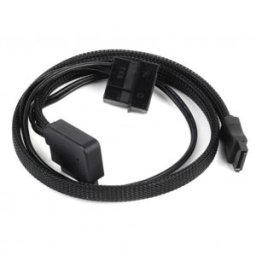 Cablu adaptor slim-SATA la SATA SilverStone CP10, ecranare EMI, sleeving negru