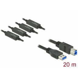 Cablu USB 3.2 Gen 1-A la USB-B activ T-T 20m Negru, Delock 85382