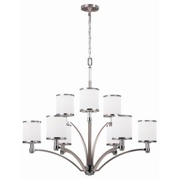 Candelabru glamour living Feiss Prospect Park, nichel-crom, E27, 9x60W, H:100-302cm, FE-PROSPECT-PARK9