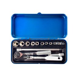 Trusa chei tubulare metrice cu clichet ENGINEER 16 piese in cutie metalica, Fabricata in Japonia TWS-02