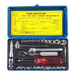 Trusa chei tubulare metrice cu clichet ENGINEER 34 piese cu chei imbus, biti si accesorii, Fabricata in Japonia TWS-04