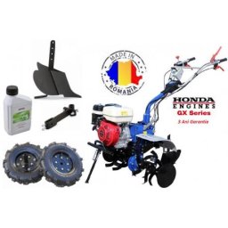 Motocultor AGT 9000 GX340 Premium motor Honda 11 Cp pe benzina cu ghidon reglabil , roti pneumatice si plug bilonat