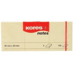 Post it galben pal 40 x 50mm, 3 x 100 file, Kores