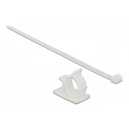 Set 10 bride L 250 x W 7.2 mm + 10 cleme 41 x 25 mm Alb, Delock 18881