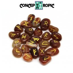 Rune din Carneol - Set 25 Piese - 18-23 x 13-19 mm
