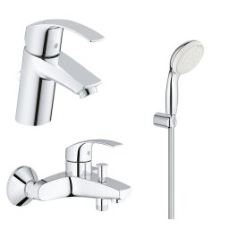 Pachet baterii baie 3 in 1 Grohe Eurosmart marimea S ,set dus fara bara (33265002, 33300002,27799001)