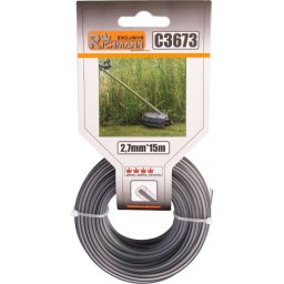 Fir rezerva motocoasa, trimmer cu insertie metalica, DUO, 2.7 mm x 15 m, Richmann Exclusive