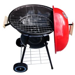 Gratar gradina, grill rotund, cu roti, capac, 40x72 cm, Globus