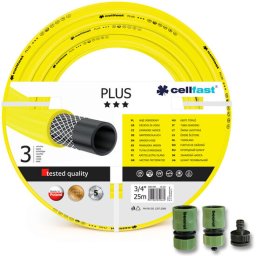 Furtun de gradina, 3 straturi, + cadou 2 cuple, 1 adaptor, 3/4", 25 m, Cellfast Plus
