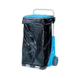 Suport pentru saci de gunoi cu roti pentru gradina, carucior transport navete max 50 kg 120 l