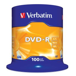 Verbatim DVD-R [ 4.7GB, 16x, spindle, argintiu mat, 100 bucati ]