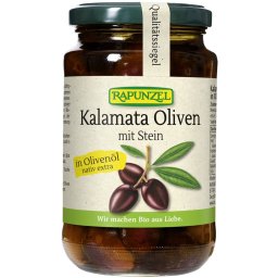 Masline kalamata violet cu samburi in ulei de masline bio 335g Rapunzel