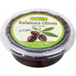 Masline Kalamata violet cu samburi in saramura Bio Rapunzel 220 g