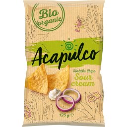 Tortilla chips cu smantana si ceapa bio 125g Acapulco