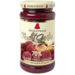 Gem de zmeura, piersici si maracuja indulcit cu nectar de agave fara zahar bio 225g Zwergenwiese