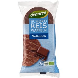 Rondele din orez expandat cu ciocolata si lapte integral fara gluten bio 100g Dennree