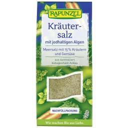 Sare iodată de condimentat cu 15% ierburii legume si alge 500g Rapunzel