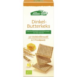 Biscuiti din spelta, unt si miere bio 150g Allos
