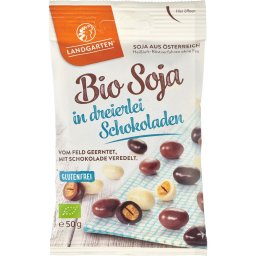Boabe de soia in 3 tipuri de ciocolata Landgarten