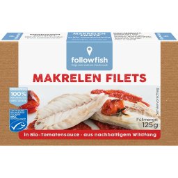 File de macrou in sos de tomate bio 125g Followfish