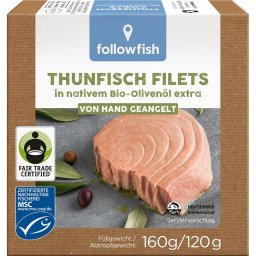 File de ton dungat in ulei de masline bio 160g Followfish