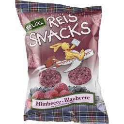 Snacks din orez cu zmeura si afine fara gluten bio 50g Linea natura