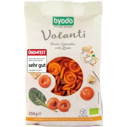 Paste volanti din linte rosie fara gluten Byodo