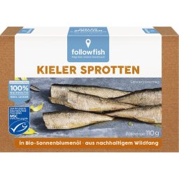 Sprot afumat in ulei de floarea soarelui ecologic 110g Followfish