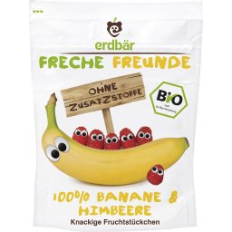 Chipsuri de fructe banane si capsuni bio pentru copii Erdbar Freunde