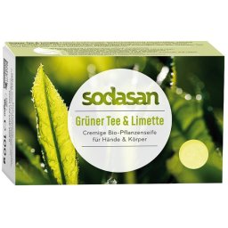 Sapun cu ceai verde si lime 100g Sodasan