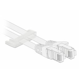 Set 10 bucati suport cu adeziv pentru cablu flat/plat, Delock 60180