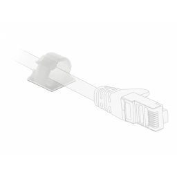 Set 10 bucati suport cu adeziv/surub pentru cablu flat/plat, Delock 60178