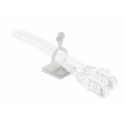 Set 10 bucati suport cu adeziv pentru cablu, Delock 60175