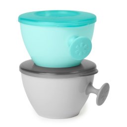 Set 2 boluri ergonomice - Soft gri + turcoaz