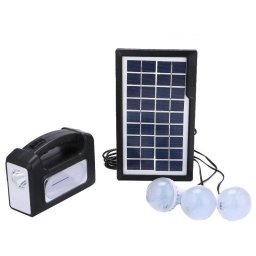 Sistem Iluminare LED cu Incarcare Solara, 3 Becuri LED si Lampa Portabila GD-7