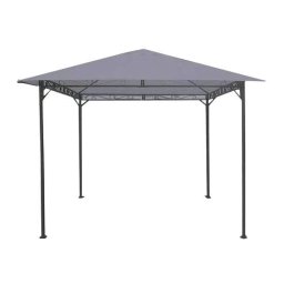 Pavilion pentru gradina/terasa, cadru metalic, gri, 3x3x2.55 m, Elena