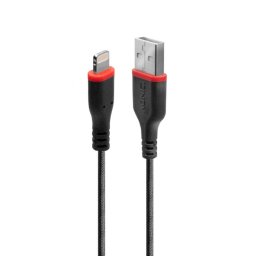 Cablu de date + incarcare USB la iPhone Lightning rezistent 3m Negru, Lindy L31293*