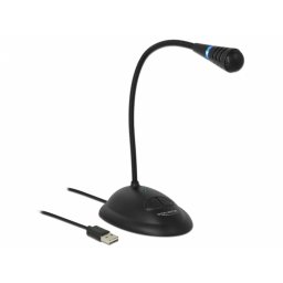 Microfon USB cu baza si buton on / off, Delock 65871