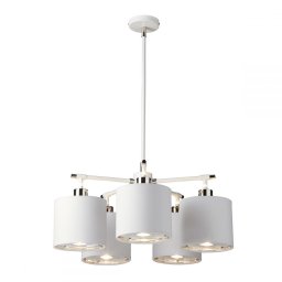 Lustră Balance alb/nichel, D-53.5cm, 5 becuri E27, BALANCE5-WPN
