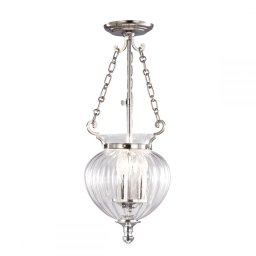 Pendul Finsbury, nichel, D22cm, H42-62cm, 3 becuri, FP-P-S-POL-NCKL
