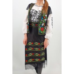 Costum Traditional - Vesta, brau si 2 Fote brodate cu model traditional Iulia