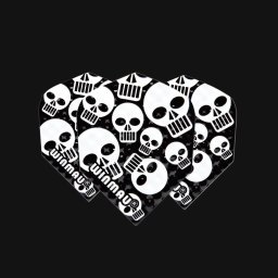 Fluturasi Winmau Embossed Standard Black & White Skulls